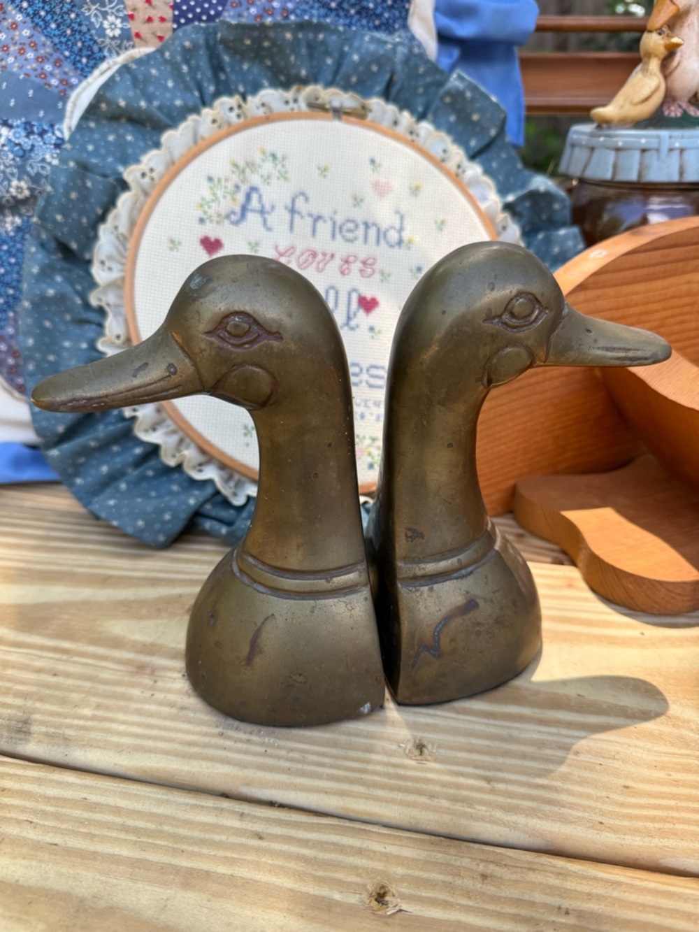 Brass Duck Bookends